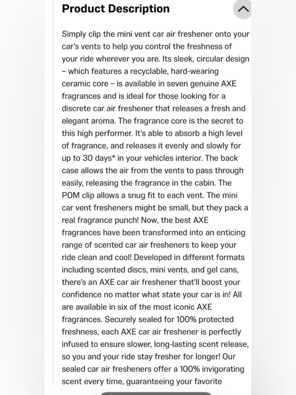 Axe | Bundle Dark Temptation Dark Chocolate 2 Pack 30 Day Fresh Vehicle Smell 2 - Picture 13 of 15